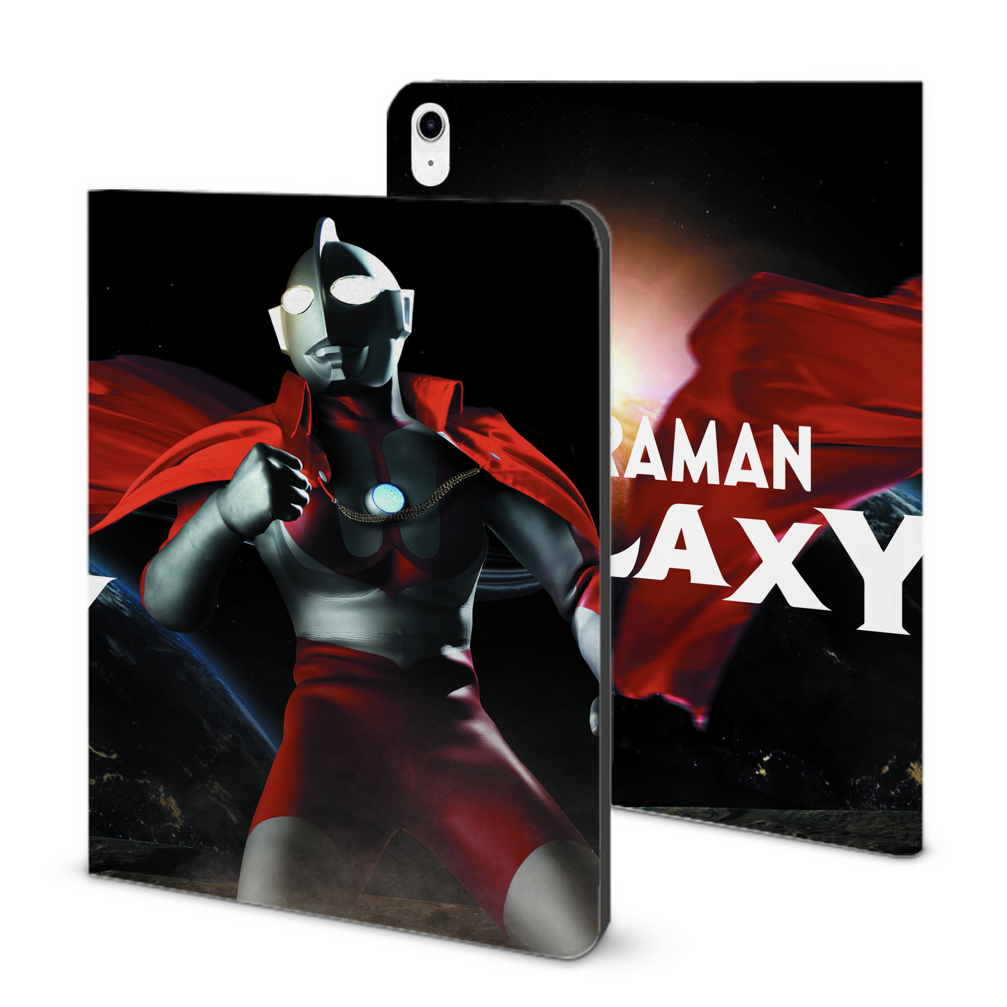 （画像用） ウルトラマン Ultraman IPad ケース ブック型 PUレザー TPU 耐衝撃 軽量 薄型 ペン収納なし 全面保護 IPad 各モデル対応